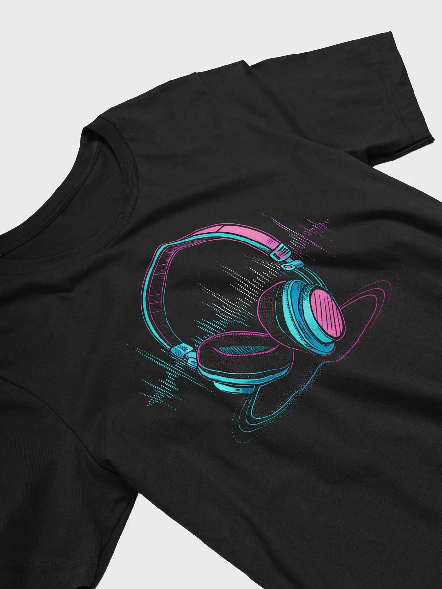 Pixelated Headphones with Glowing Sound Waves T-Shirt – A Fusion of Retro Gaming and Music Vibes product image (3)