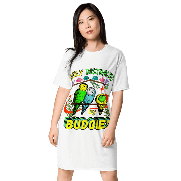 Easily Distracted By Budgies Party T-Shirt Dress product image (1)
