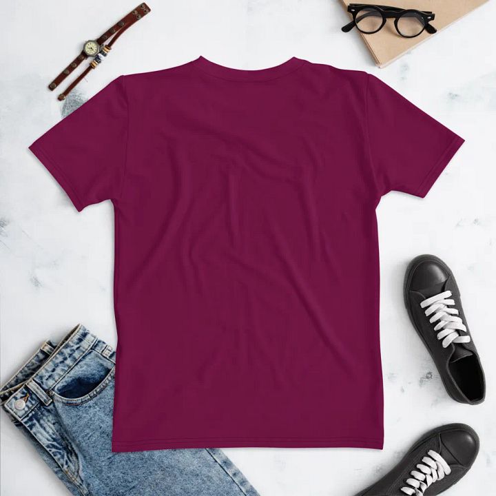 Plain Dark Burgundy Red True Summer Women's Crewneck Polyester Heavyweight Premium T-Shirt by Treasure Pie product image (2)
