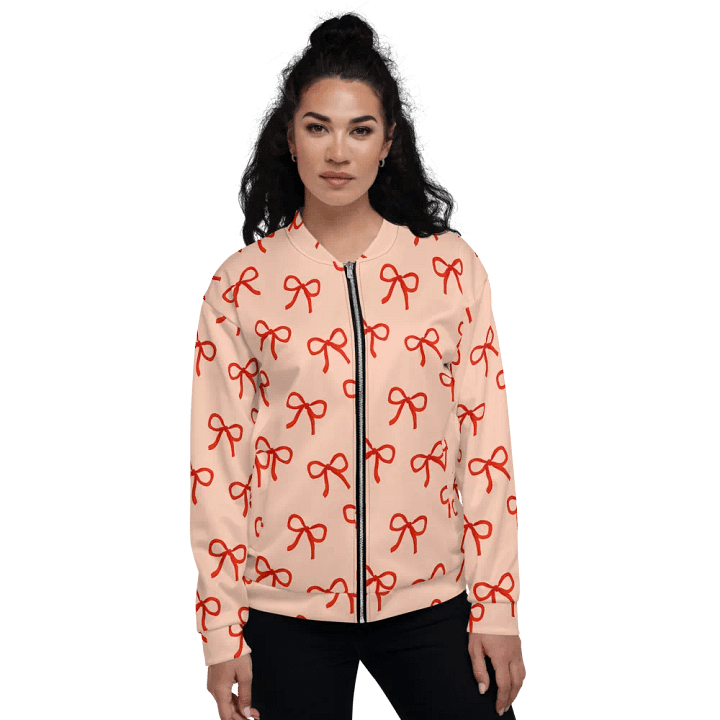 Dainty Bows Orange Bomber Jacket product image (2)