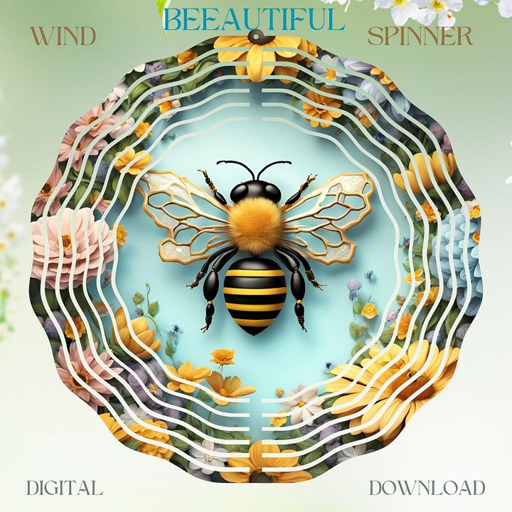 Beeautiful Wind Spinner Design PNG product image (1)