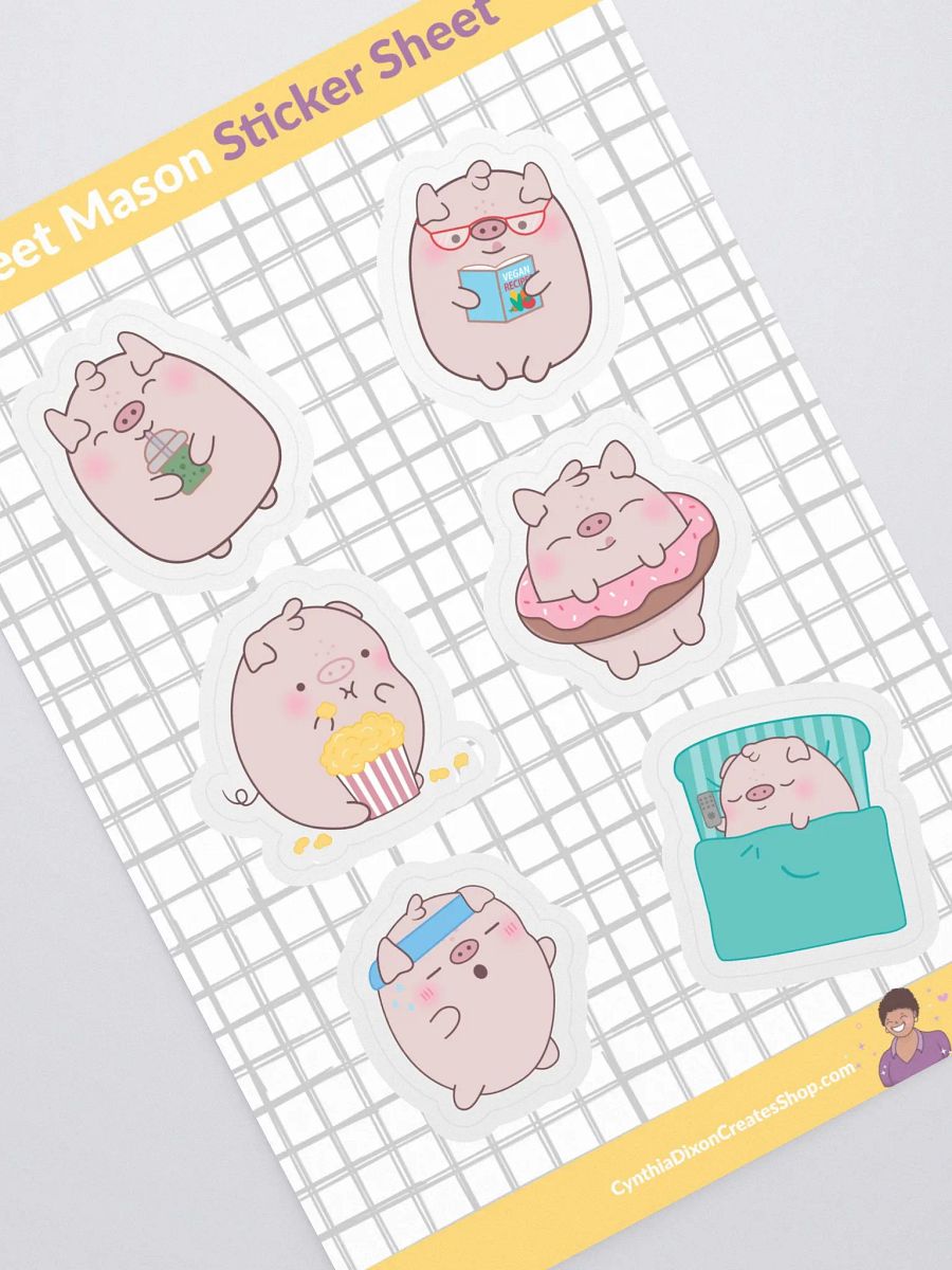 Meet Mason Kawaii Pig Sticker Sheet product image (3)