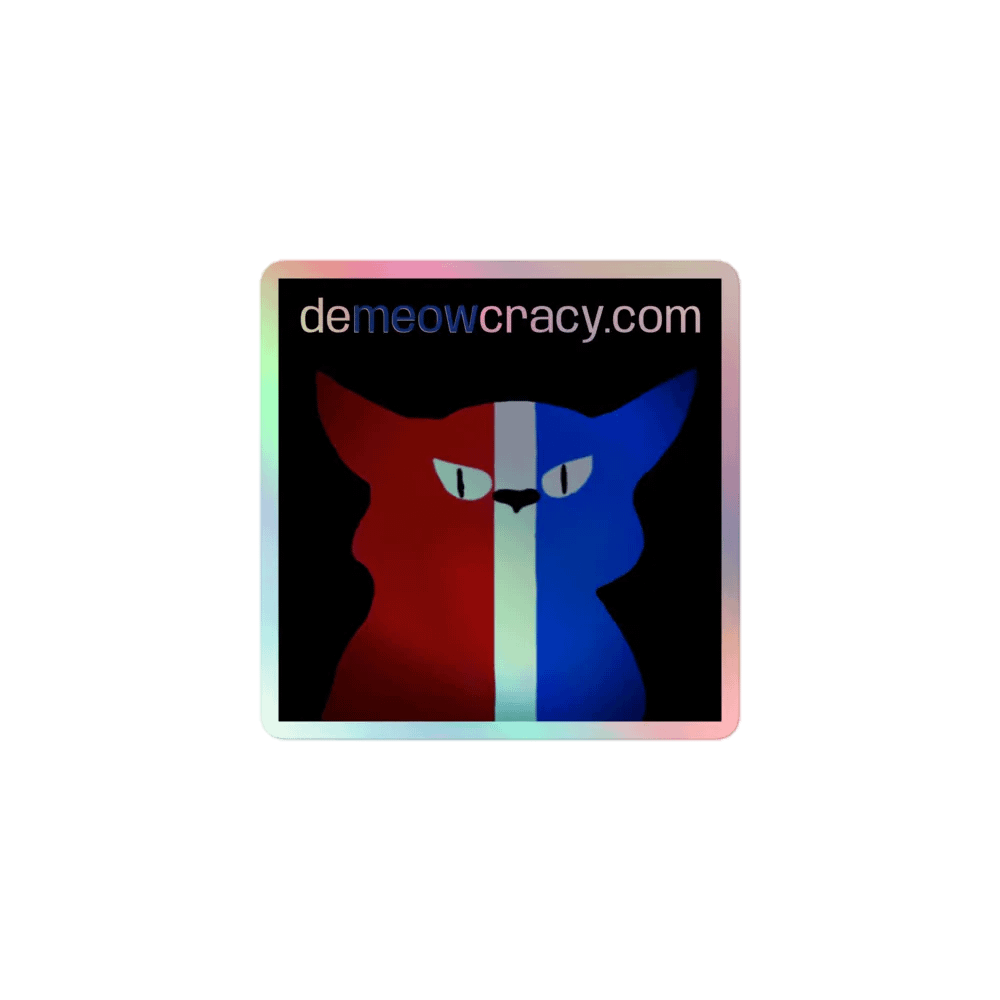 Holographic Demeowcracy Cat Sticker product image (1)