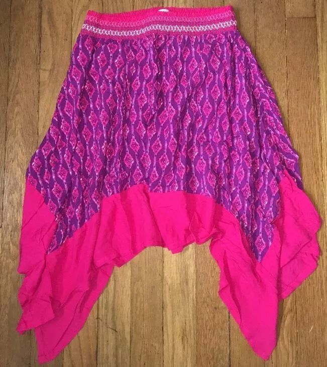 ! NWT Childrens Place Pink Geo Print Smock Hanky Skirt size Large 10 - 12 Girl product image (1)