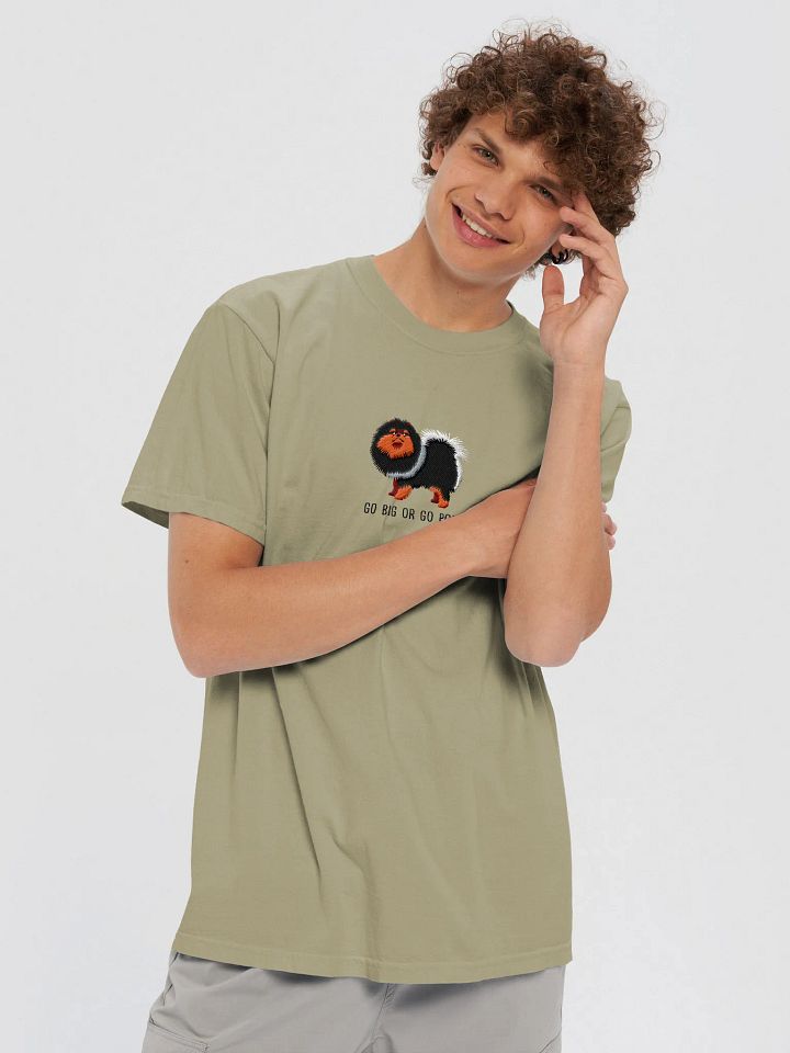 Go Big or Go Pom T-Shirt(Embroidered) of a Pomeranian(Black & Tan) product image (2)