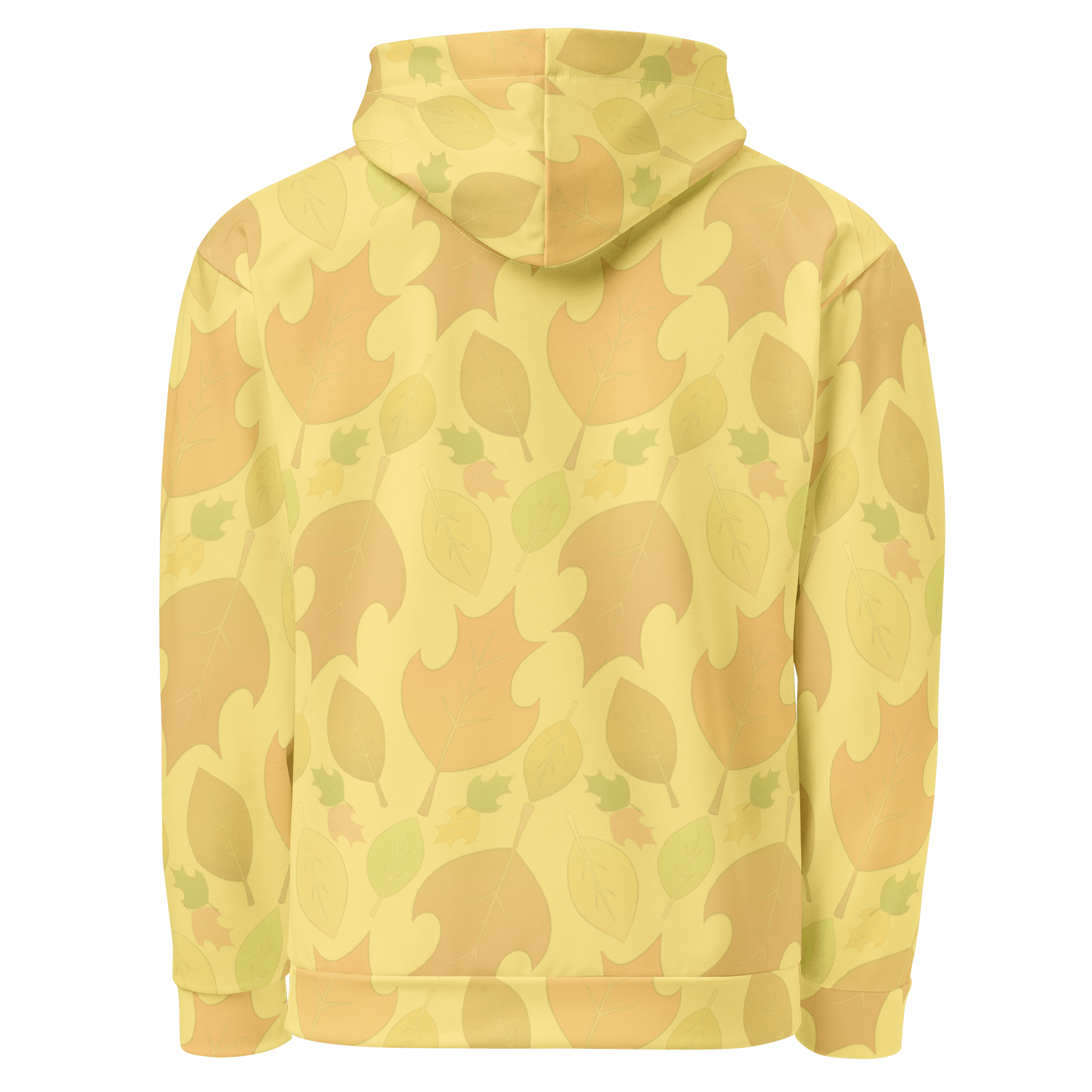 Faded Yellow "'Falling Leaves" Pattern - All-Over Print Recycled Unisex Hoodie product image (3)