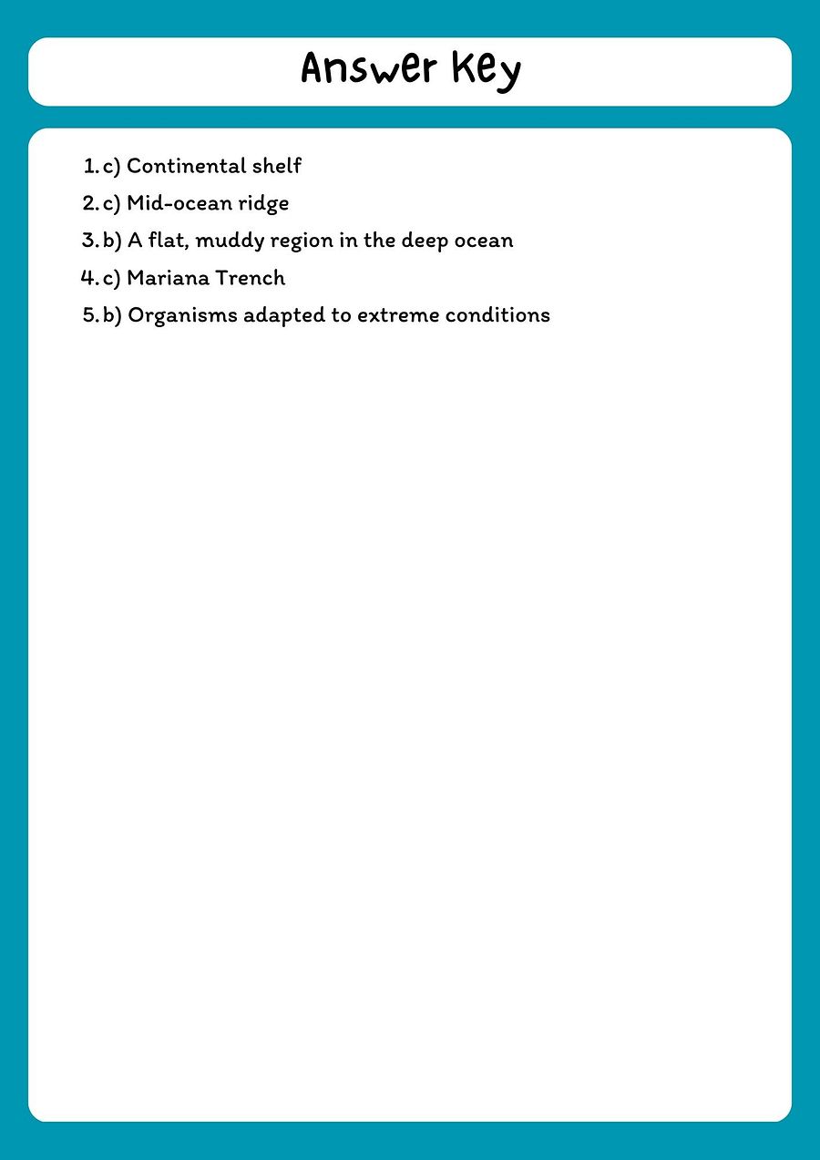 The Ocean Floor Reading Comprehension with Questions product image (3)