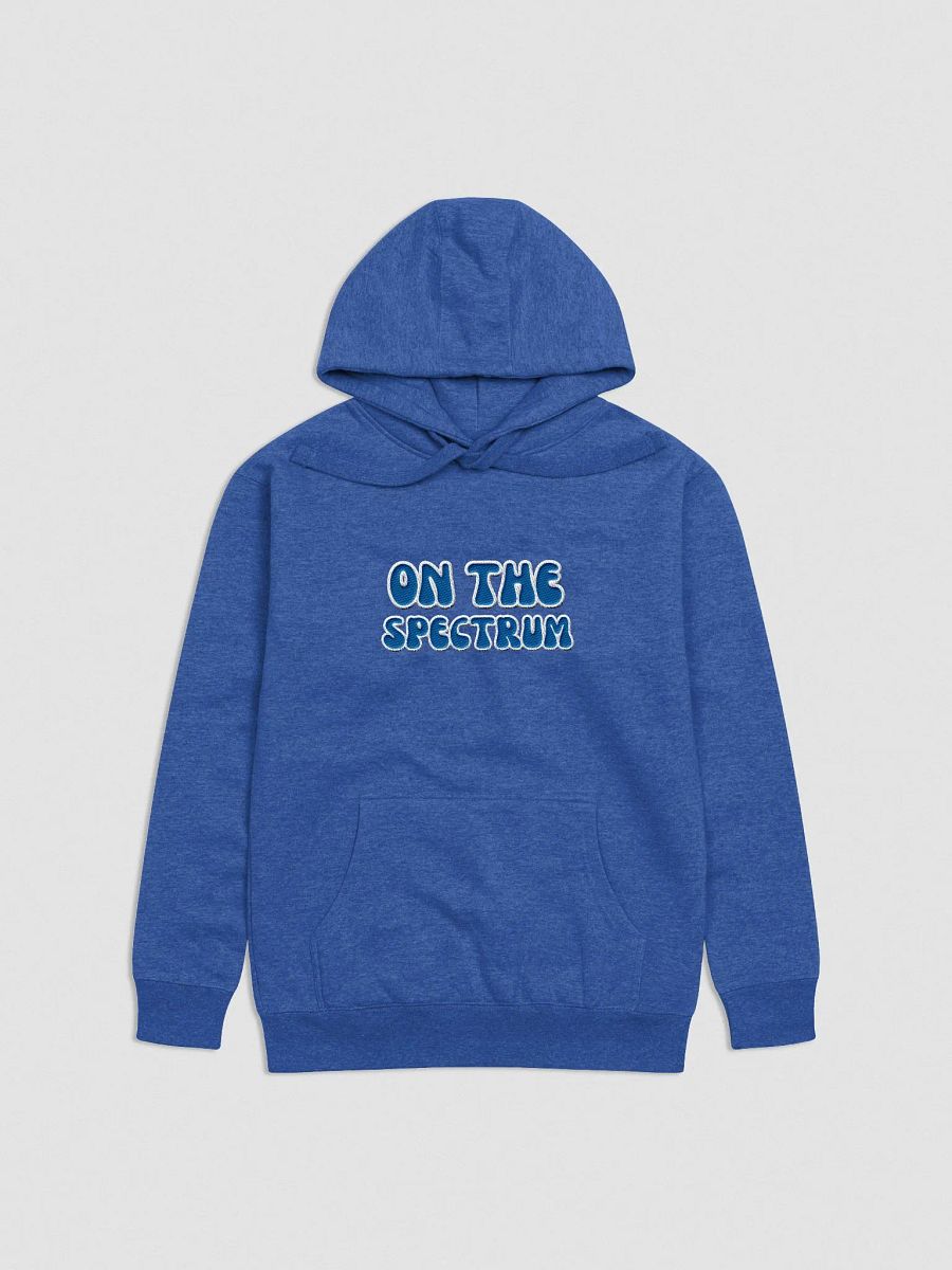 ON THE SPECTRUM lined design (lg., white and royal) embroidered heavyweight hoodie product image (9)