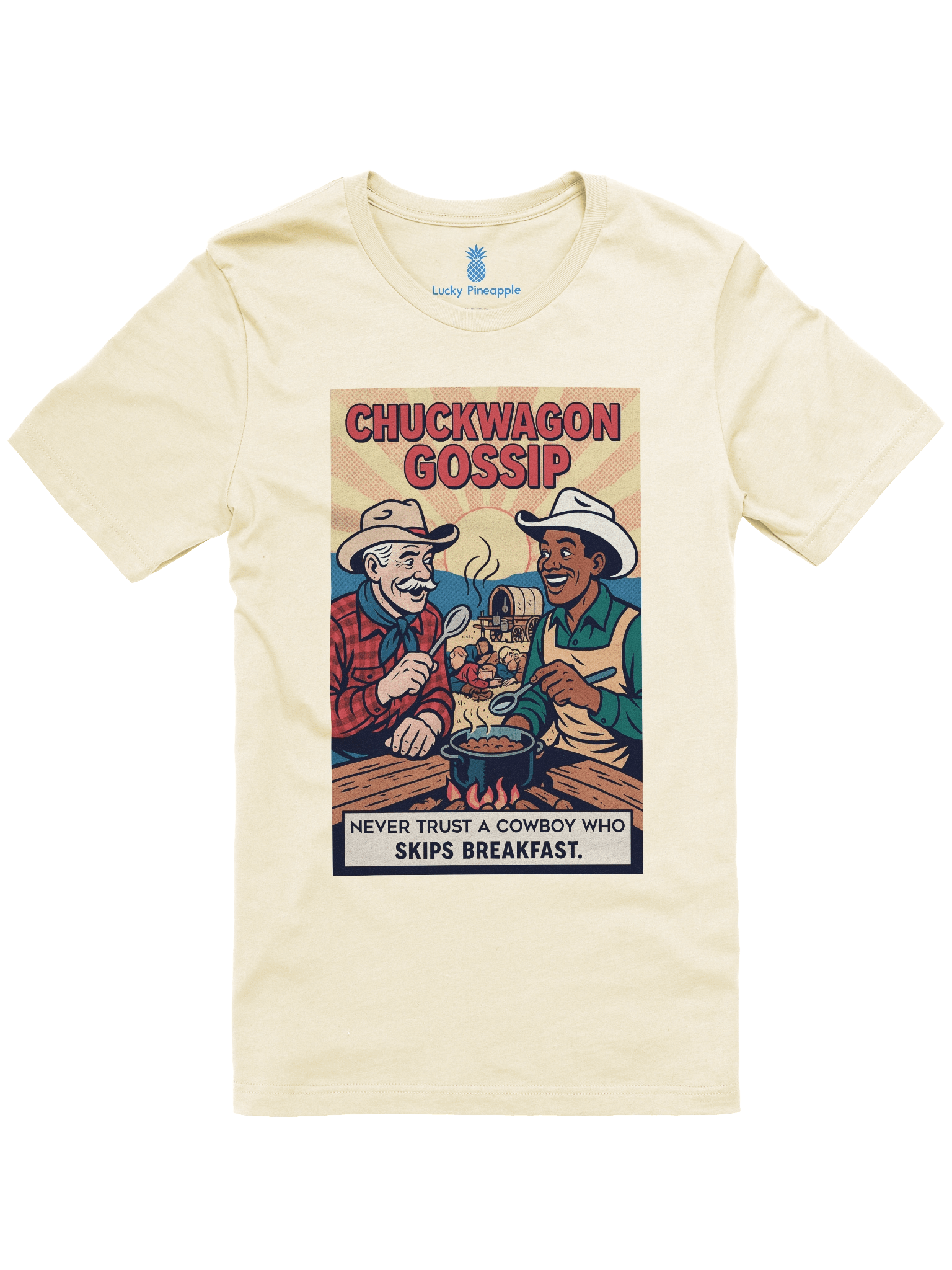 Never Trust a Cowboy Who Skips Breakfast Chuckwagon Gossip Texas Concert Tee Fit Unisex T-Shirt product image (85)
