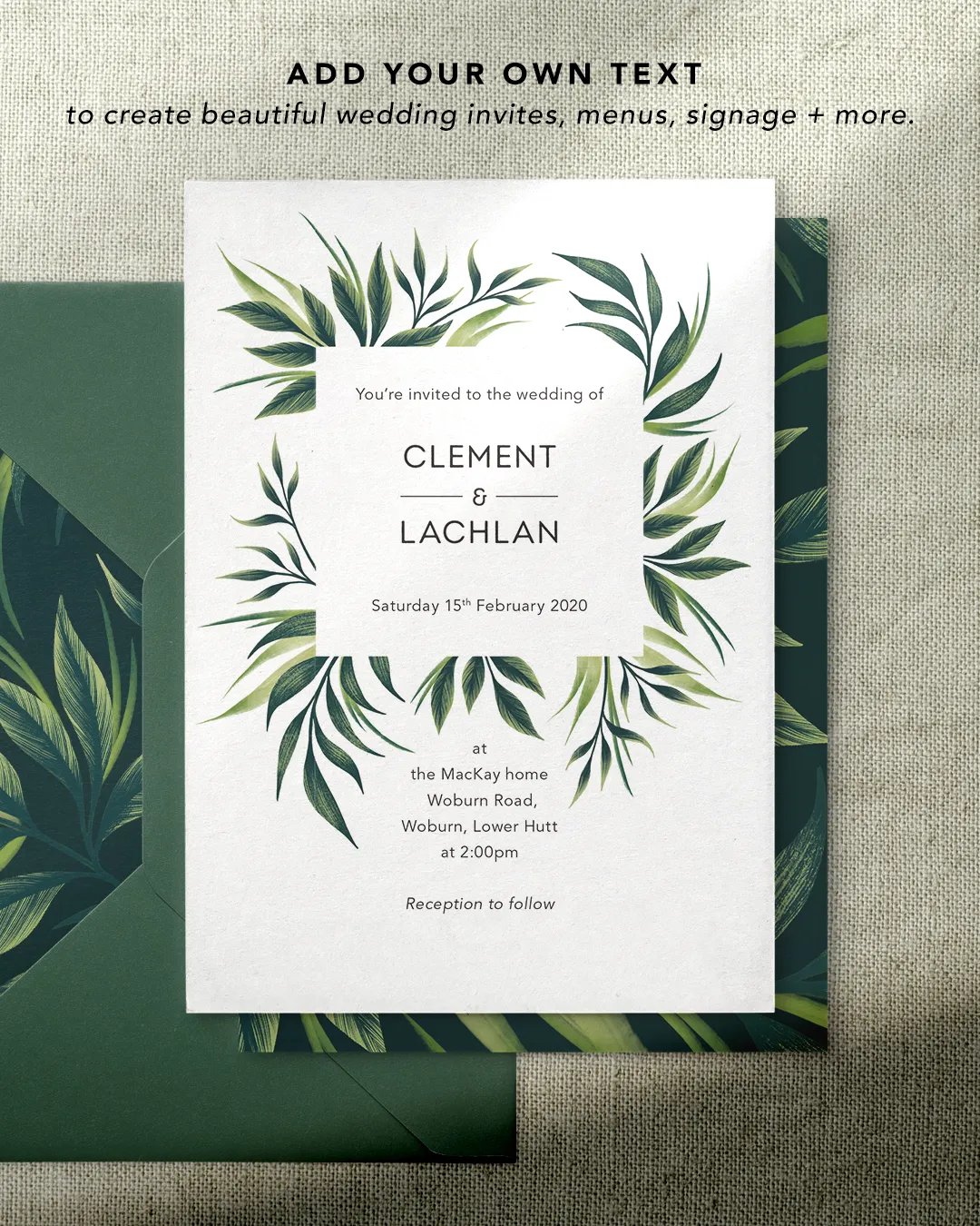 Greenery Wedding Invitation Suite product image (5)