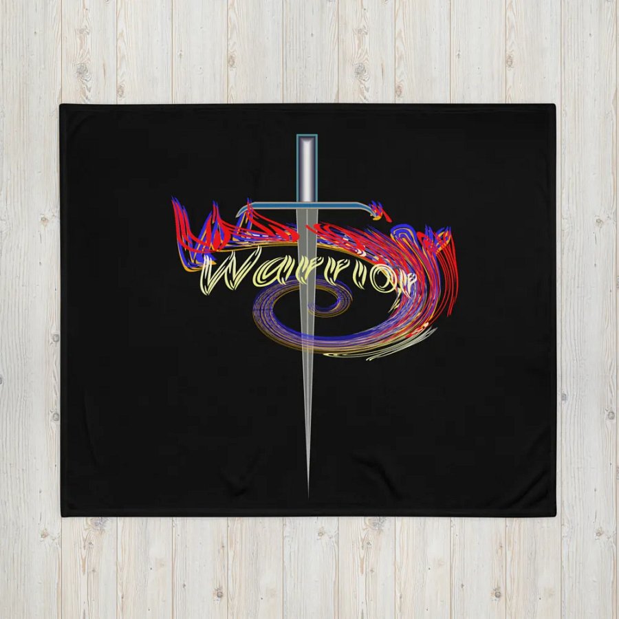 Warrior - Black - Throw Blanket product image (4)