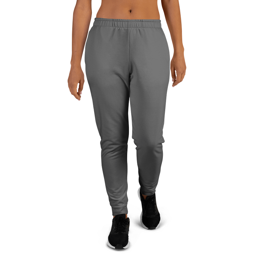 Dark Gray Solid Color Women's Fleece Sweatpants product image (1)