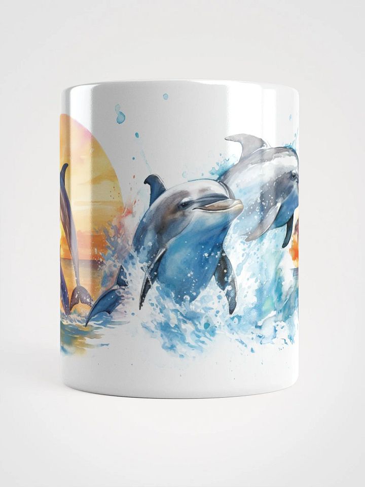 Sunset Dolphins White Glossy Mug product image (2)