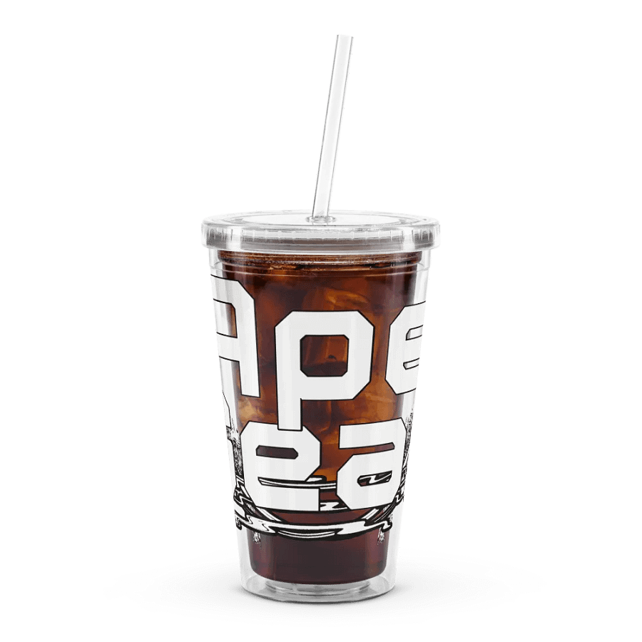 Double Wall Clear Plastic Tumbler (16 oz) - White HApex Gear White Logo product image (9)
