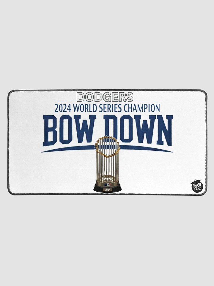 "Bow Down" White LA Dodgers 2024 World Series Champion Desktop Mat | MLB Home Locker product image (1)