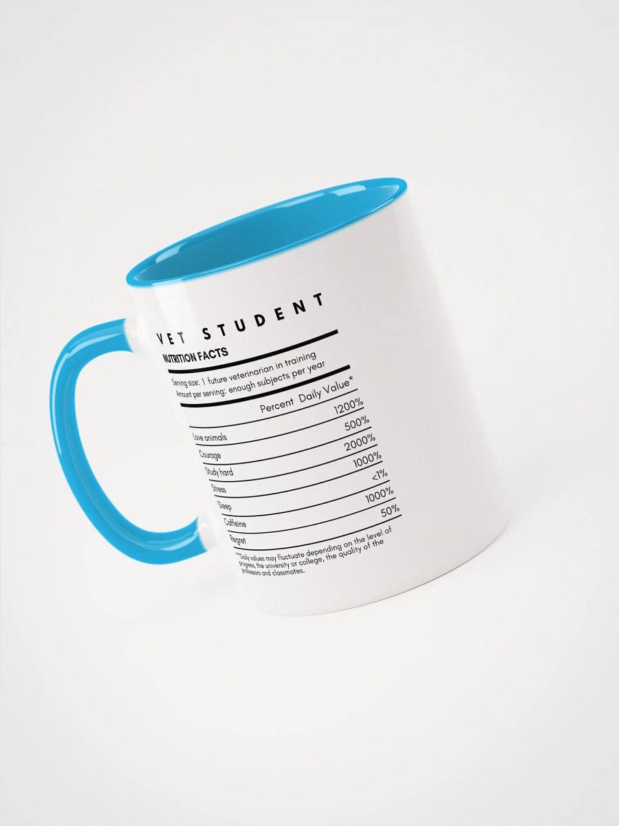 "Vet Student Nutrition Facts" Ceramic Mug with color inside product image (5)