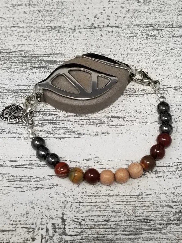 I Am Grounded Bracelet | Jasper, Hematite & Rosewood | Handmade Accessory for Bellabeat Leaf Urban & Ivy product image (2)