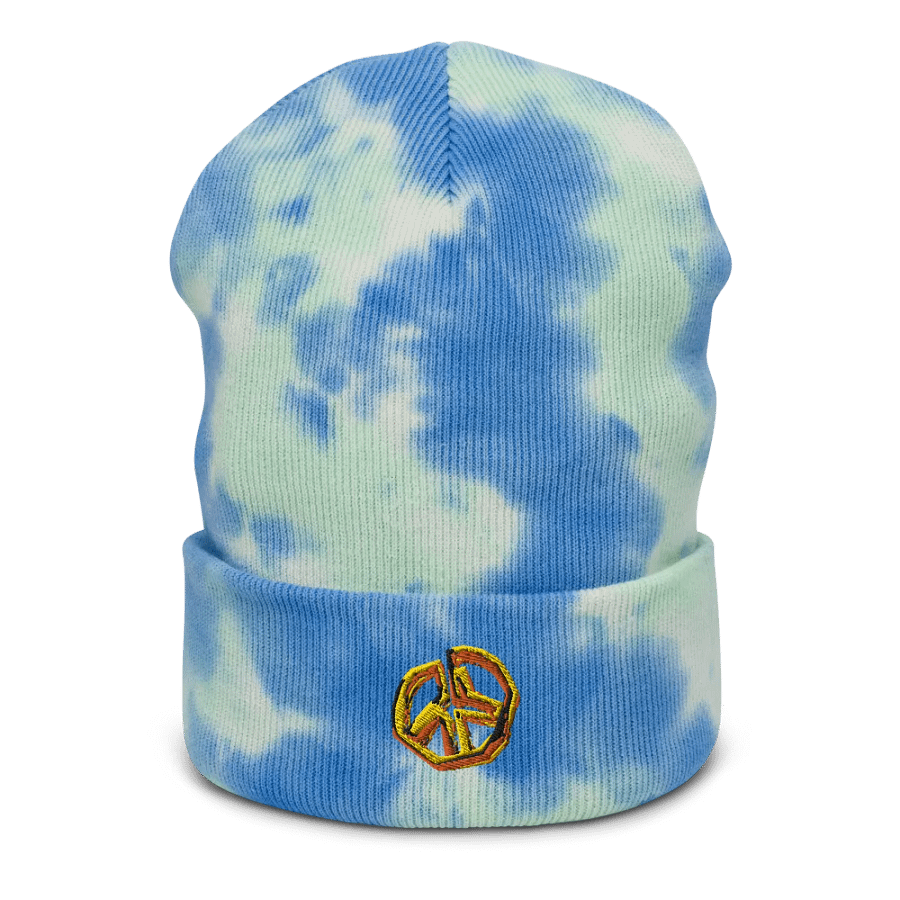 Pixeled Peace Embroidered Beenie (tie dye) product image (1)