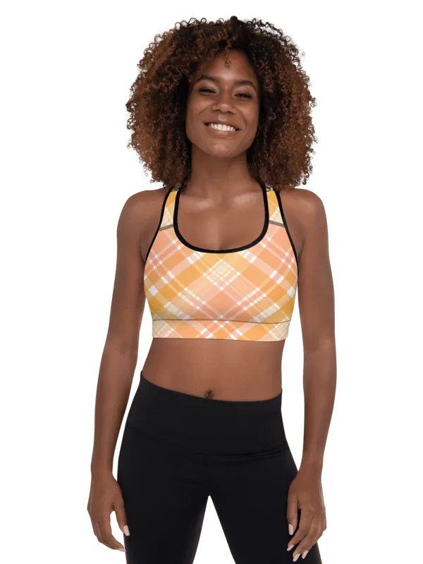 Sunset Plaid Delight Sports Bra product image (2)
