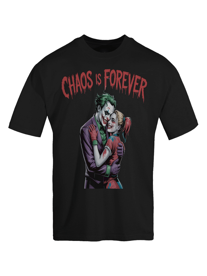 Joker & Harley Quinn 'Chaos is Forever' Oversized Faded T-Shirt product image (1)