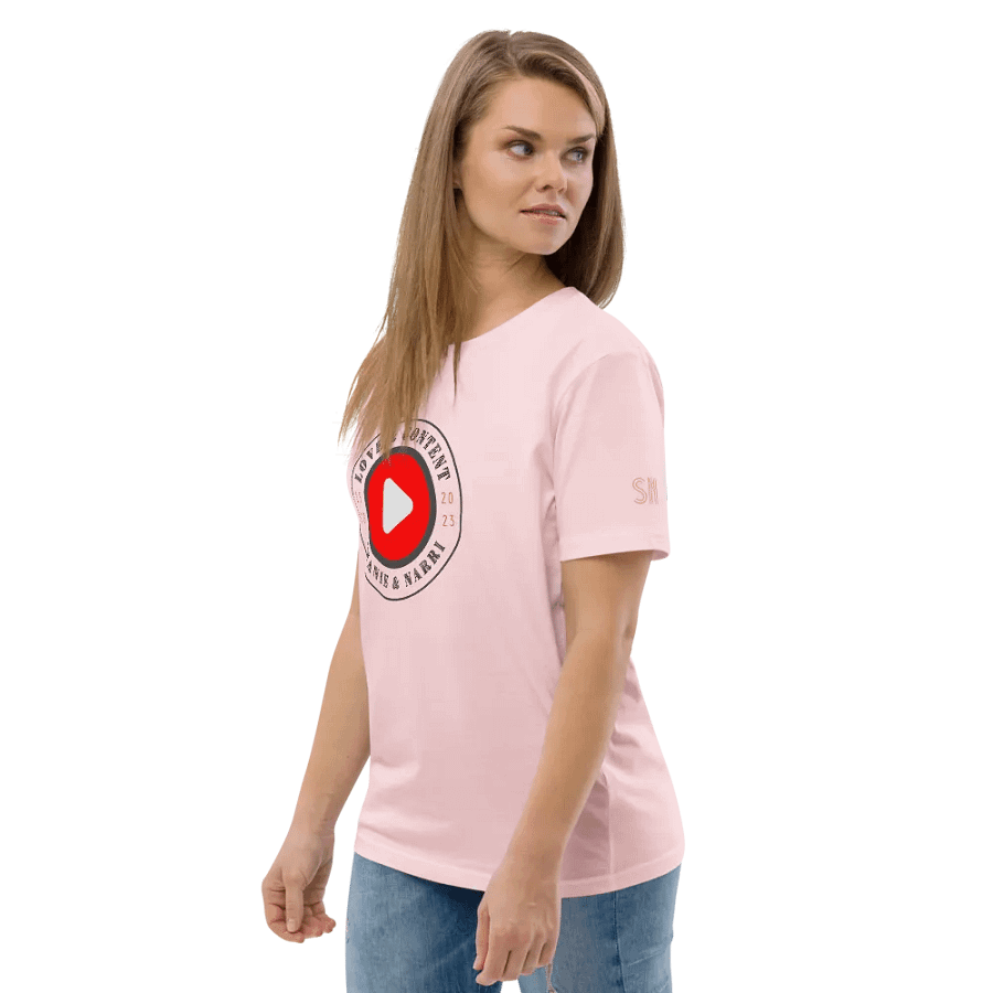 Love & Content Play Button Organic T-Shirt product image (31)