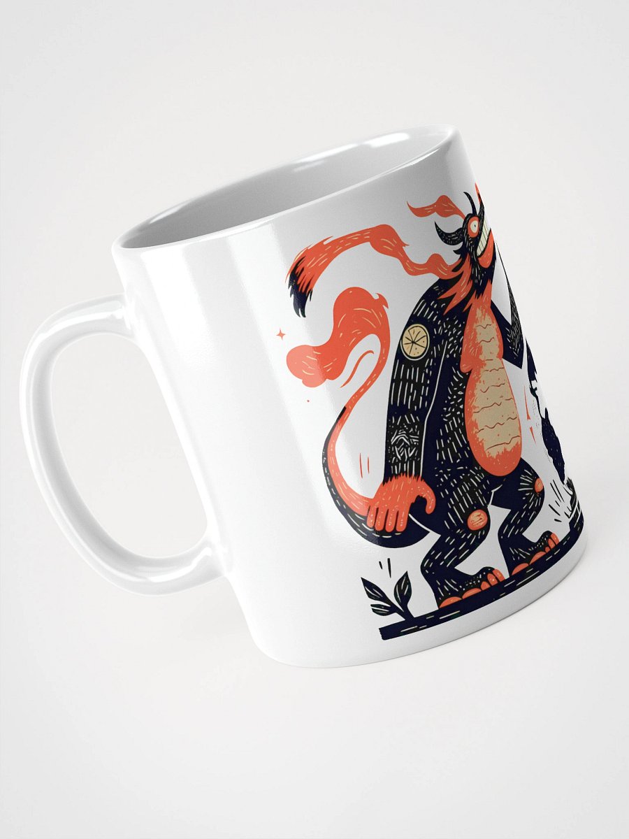 Flaming Dragon Meets Global Chaos Glossy Mug product image (3)