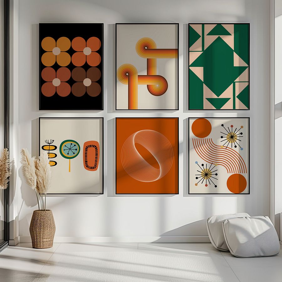 Mid Century Modern Gallery Wall Set of 6 DIGITAL Prints product image (12)