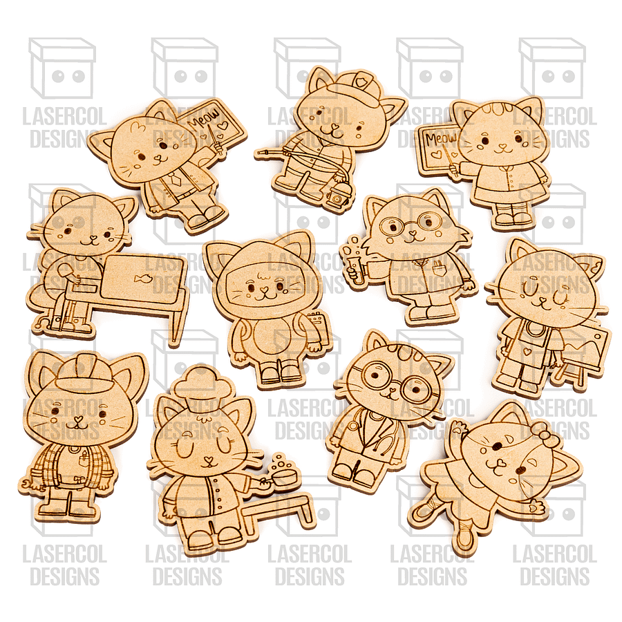 Cats Paint Kit DIY Cut Outs - Laser Cut Files product image (8)