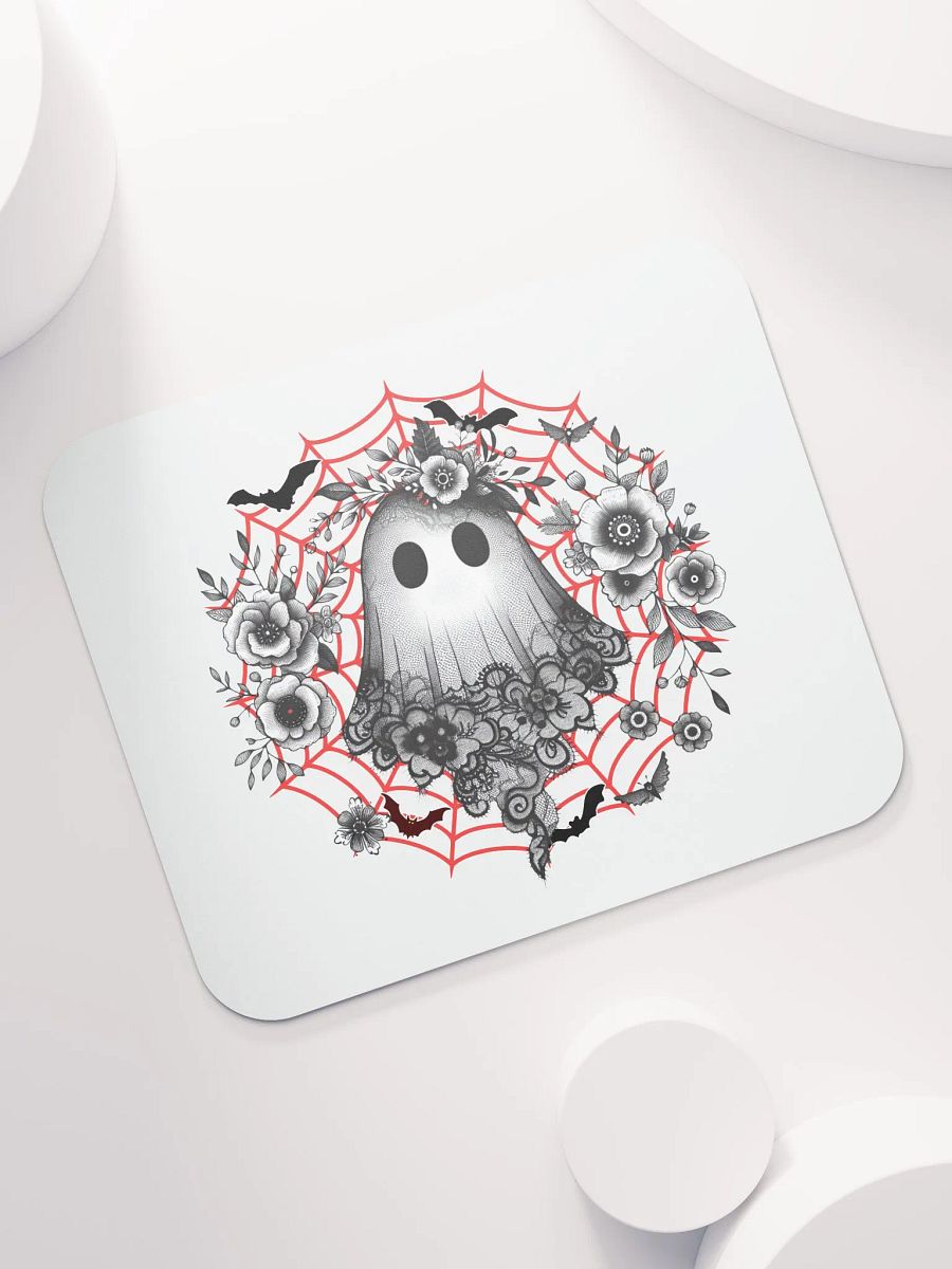 Lacey Ghost Gothic Floral Mouse Pad product image (5)