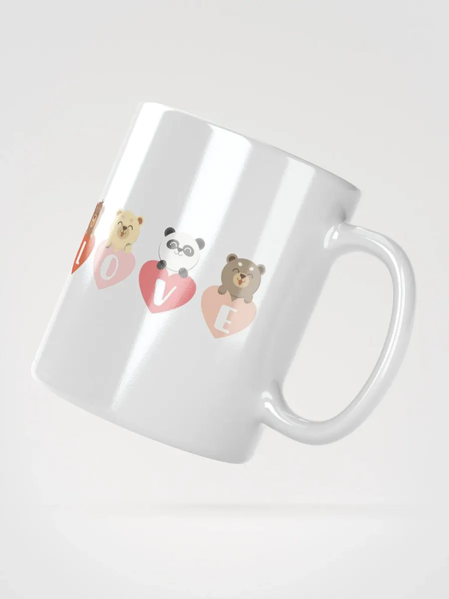 White Glossy Mug Cute Bears product image (2)