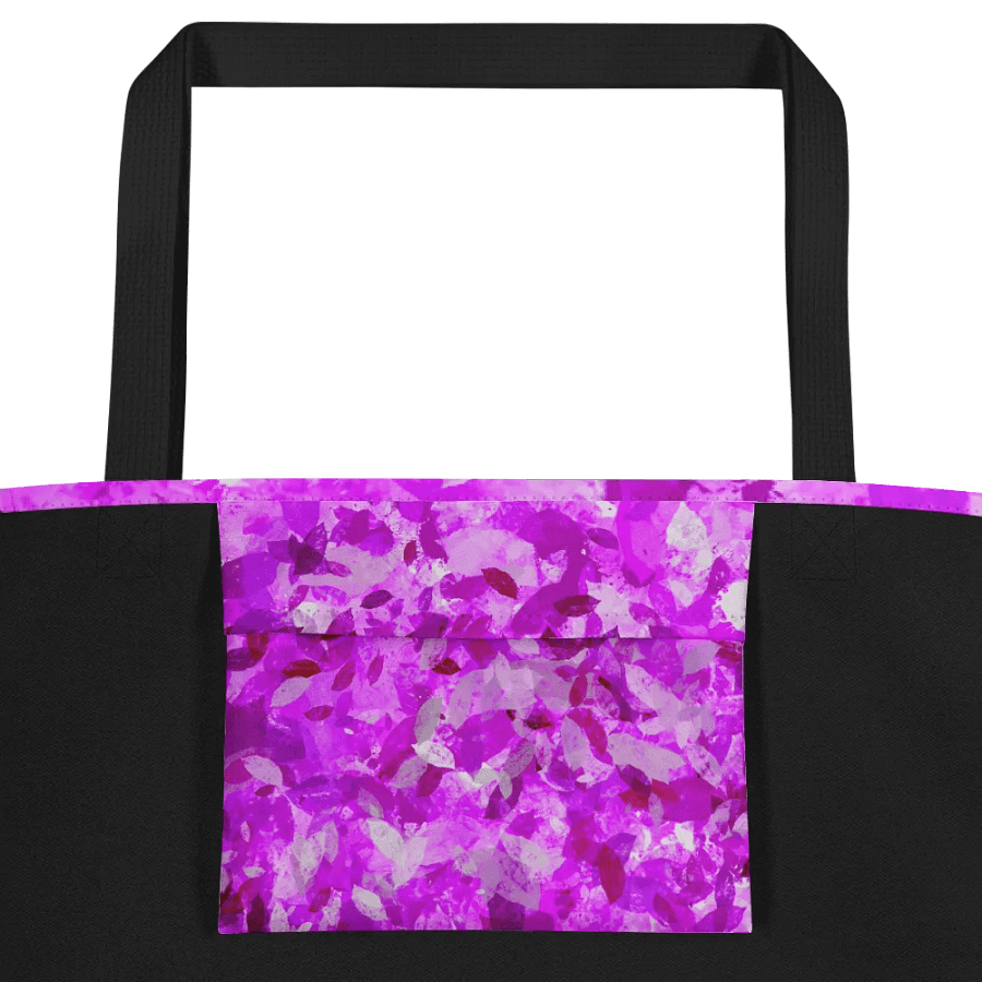 Pink leaves All Over Tote Bag with pocket product image (4)