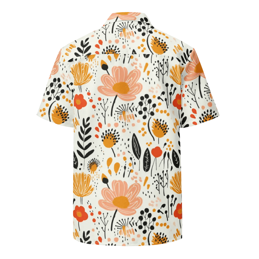 Retro Flowers Peach Hawaiian Shirt product image (8)