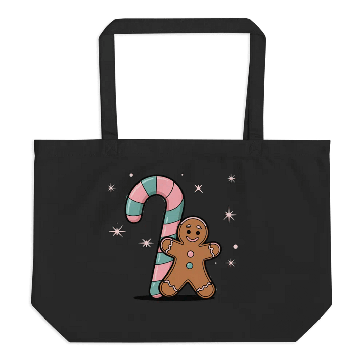 Festive Candy Cane & Gingerbread Holiday Collection Tote Bag product image (1)