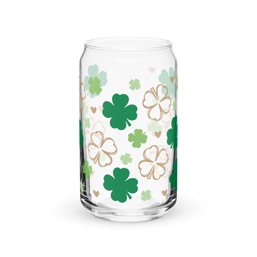 Shamrock Print Can-Shaped Glass ☘️ product image (1)