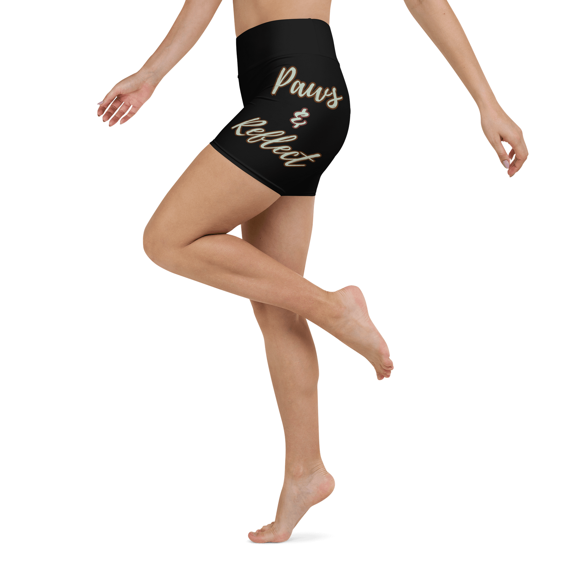 Paws and Reflect Mandala Paw Print Yoga Shorts product image (2)