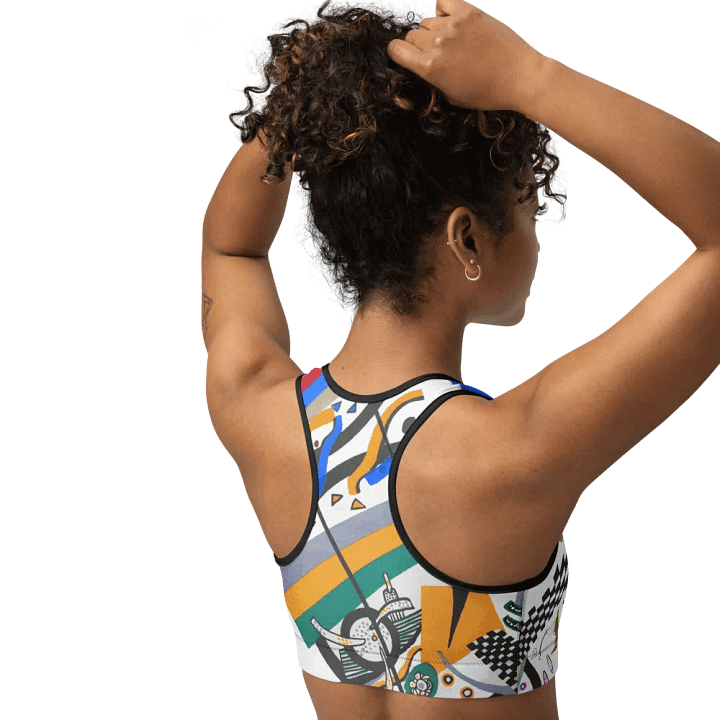 Abstract Lithographic Pattern Design Sports Bra - V4 product image (2)
