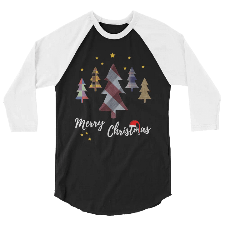 Happy Holidays in Christmas Fine Jersey Raglan Tee product image (2)