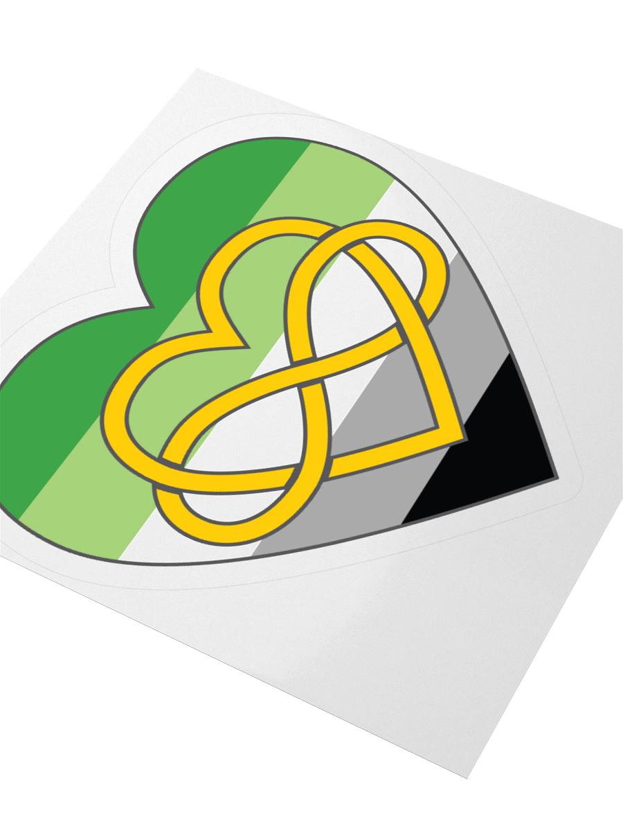 Aromantic Pride Flag Polyamory Infinity Heart Sticker product image (7)
