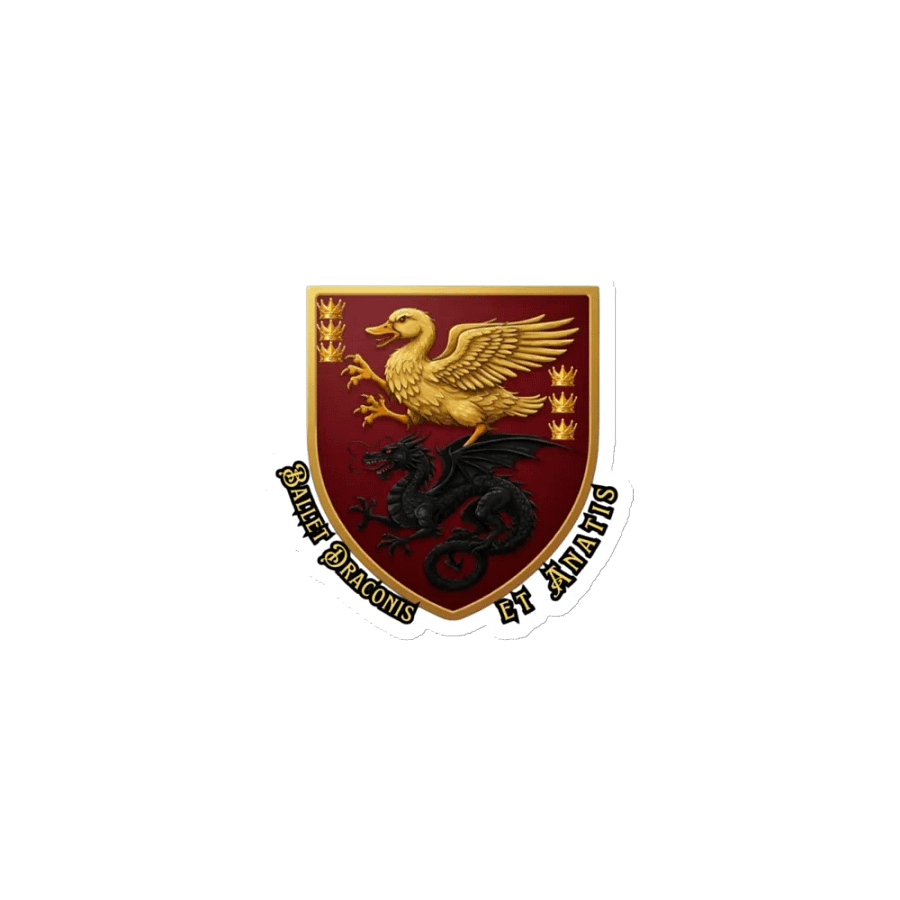 Golden Duck and Black Dragon Heraldic Shield Magnets product image (1)