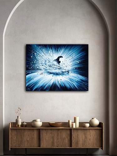 🟢 Available. “Vanish 2” Original Painting 40x32”

Exploding with motion and light — the rider disappearing into a burst of sn...