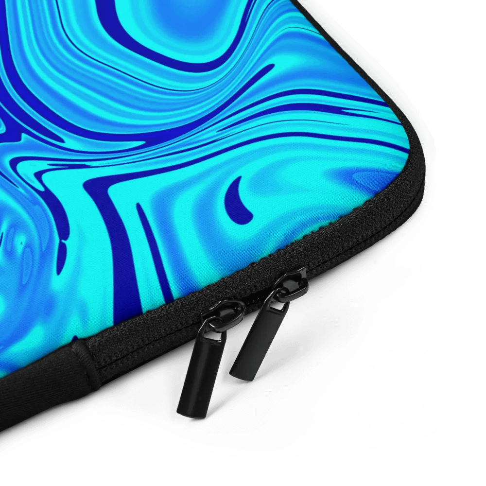 Laptop Sleeve - Light and Dark Blue Digital Fluid Art product image (5)