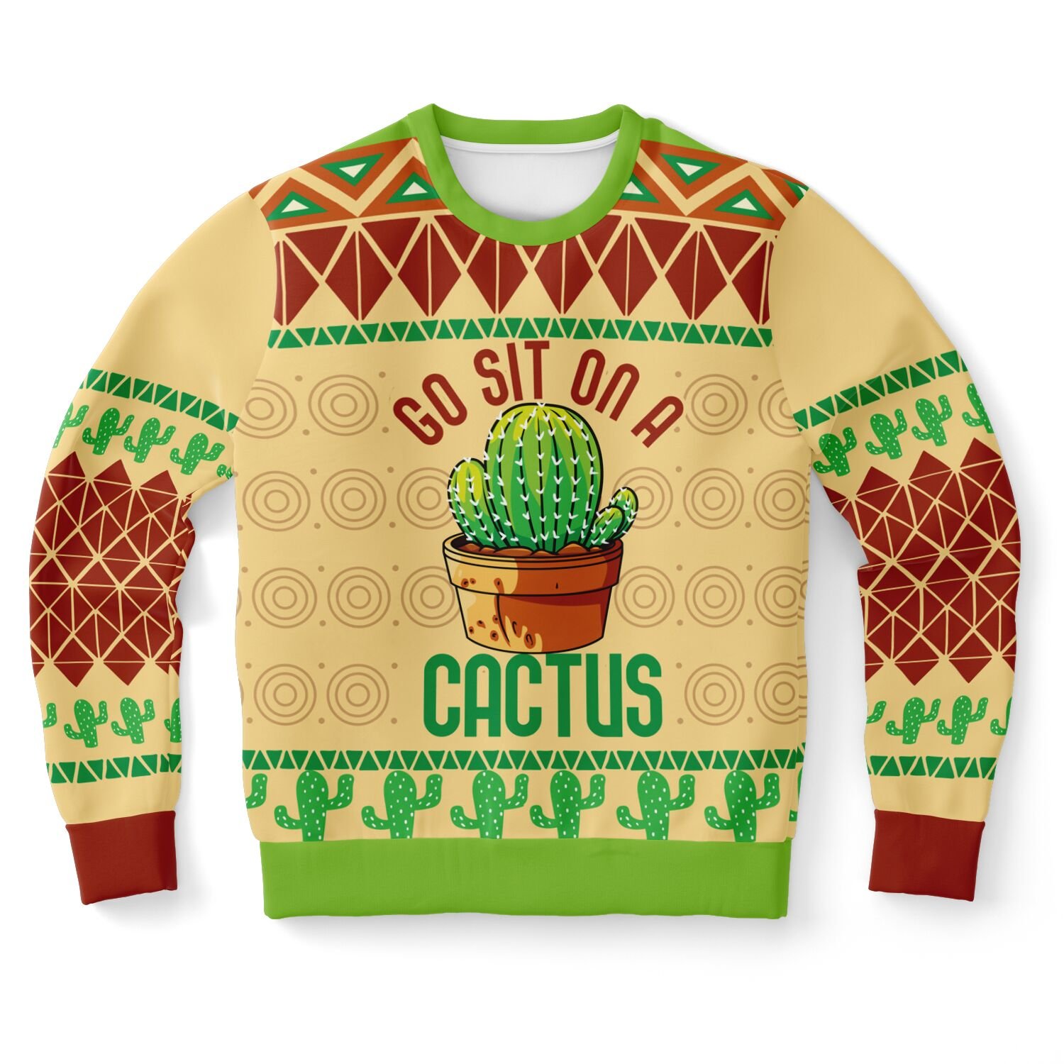 "Go Sit on a Cactus" Ugly Christmas Sweater | Funny Holiday Sweatshirt | Plant Lover Winter Outfit | Christmas Party Outfit product image (9)