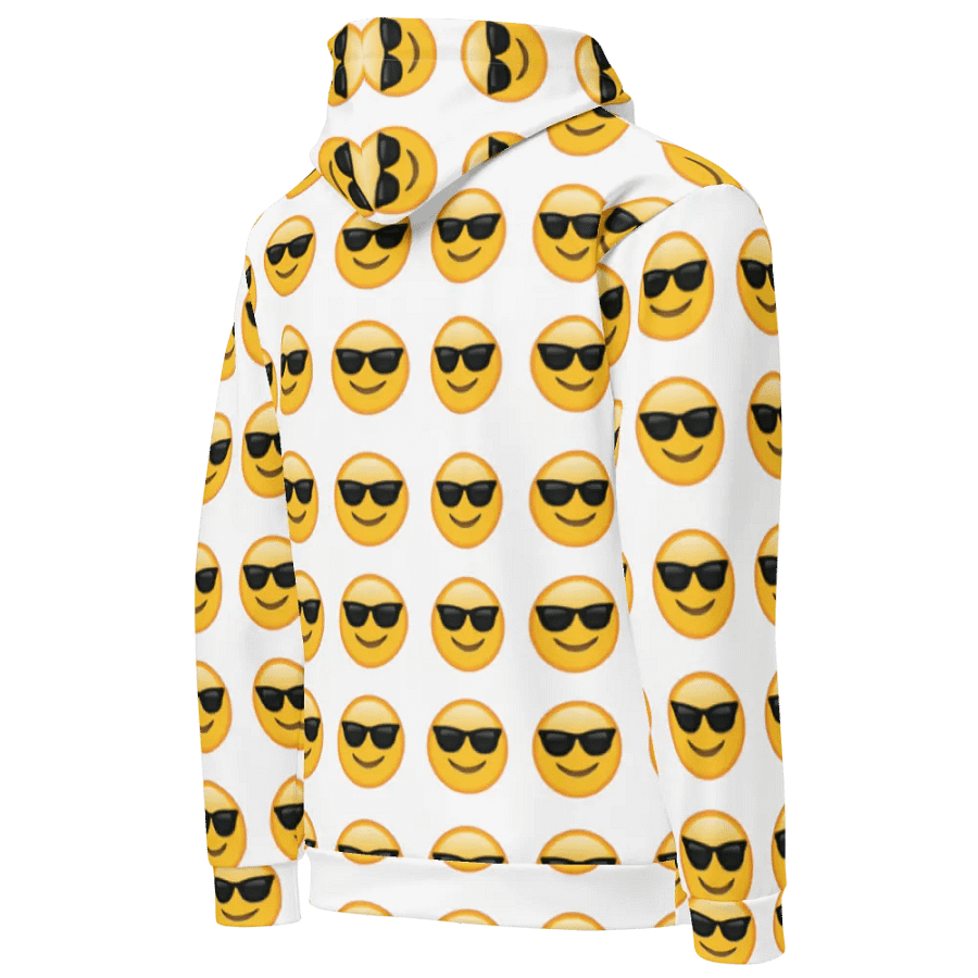 Cool Emoji - White - All-Over Print Recycled Unisex Hoodie product image (5)