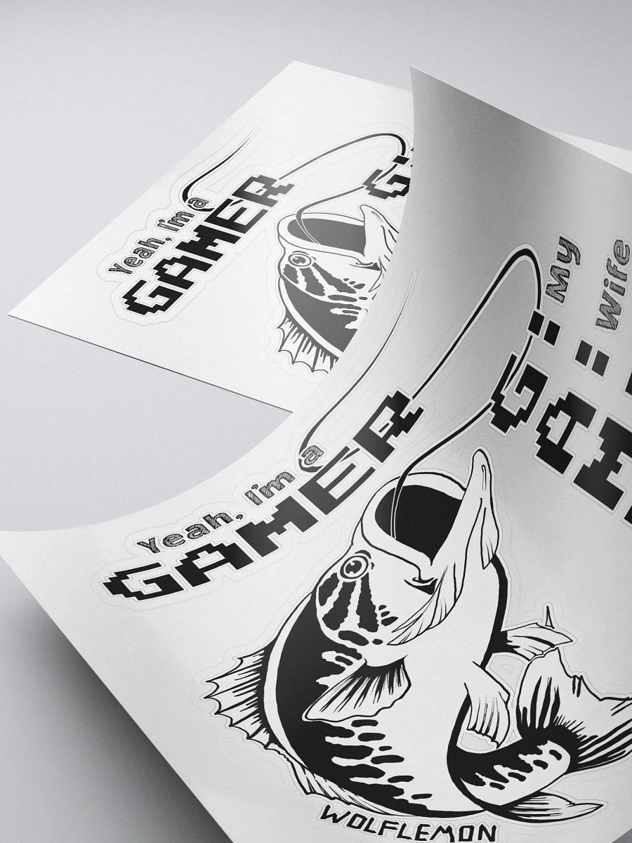 Yeah, I'm a GAMER Sticker B/W product image (4)