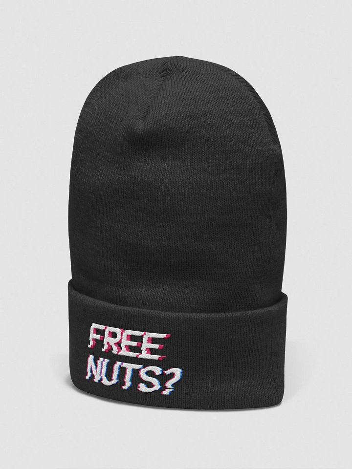 Free Nuts? Cuffed Black Beanie product image (2)