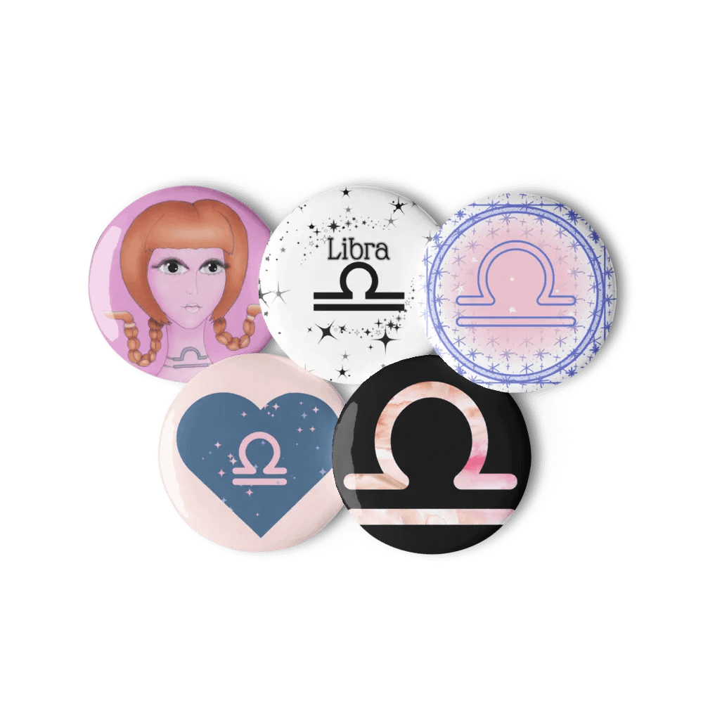 Libra Constellation Pin Buttons product image (11)