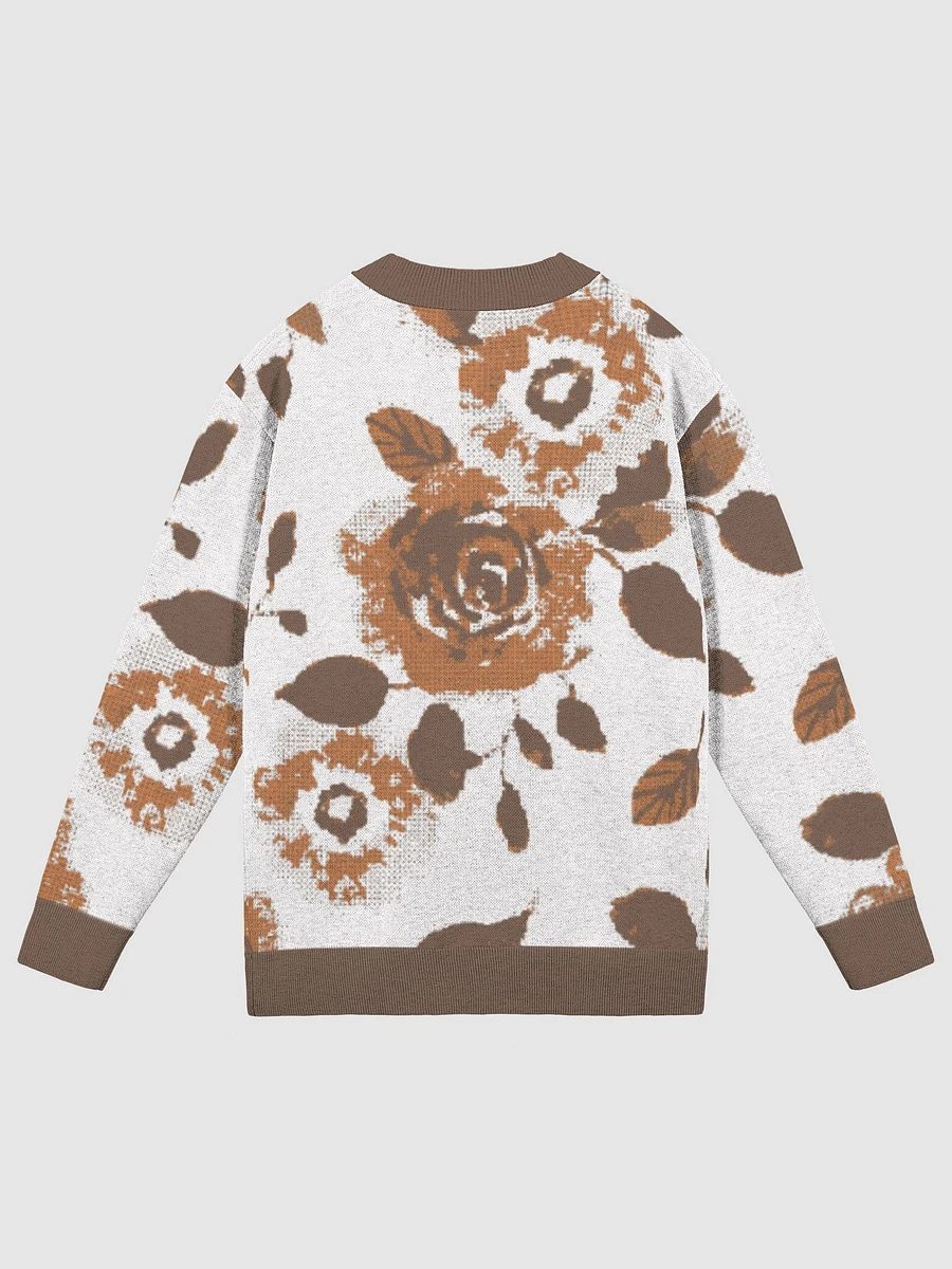 Jacquard Knit Brown Floral Cardigan product image (9)
