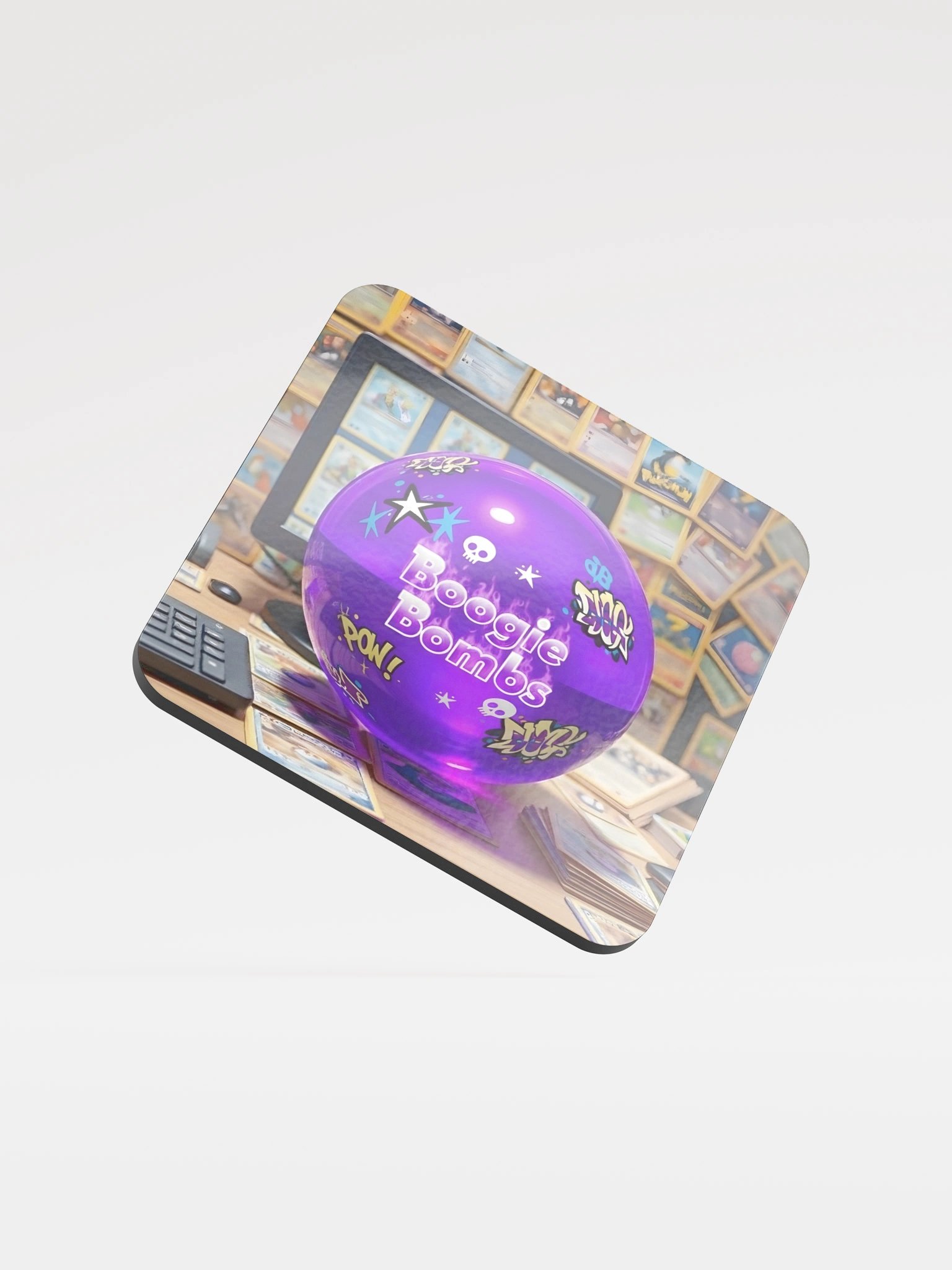Team Boogie Bombs Glossed Cork Coaster product image (1)