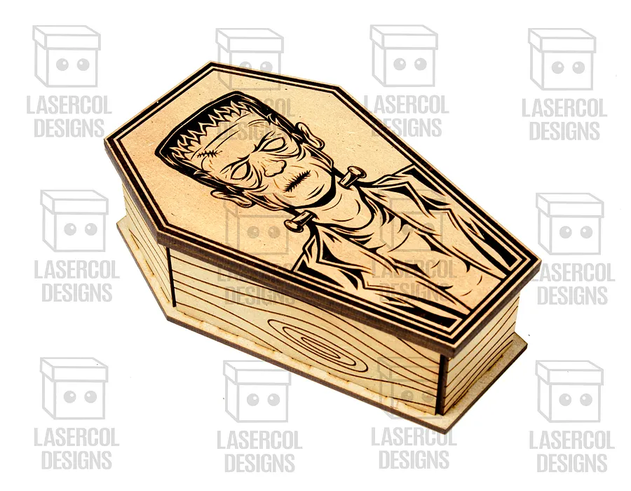 Halloween Coffin Box Set 2 (2 Sizes) - Laser Cut Files product image (8)