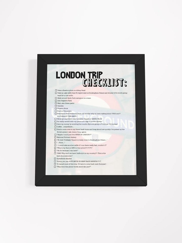 London Trip Checklist! product image (3)